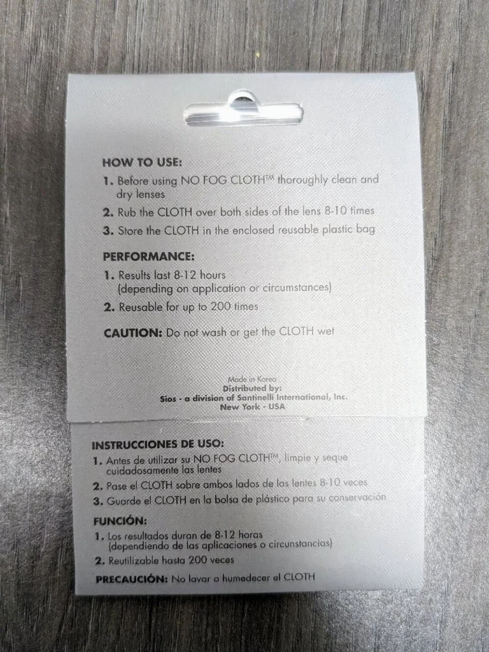 Set of 5 Sios Santinelli NO FOG Microfiber Lens Cloth for Glasses Lenses, 6 x 7